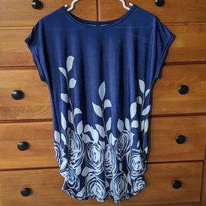 Navy floral tunic